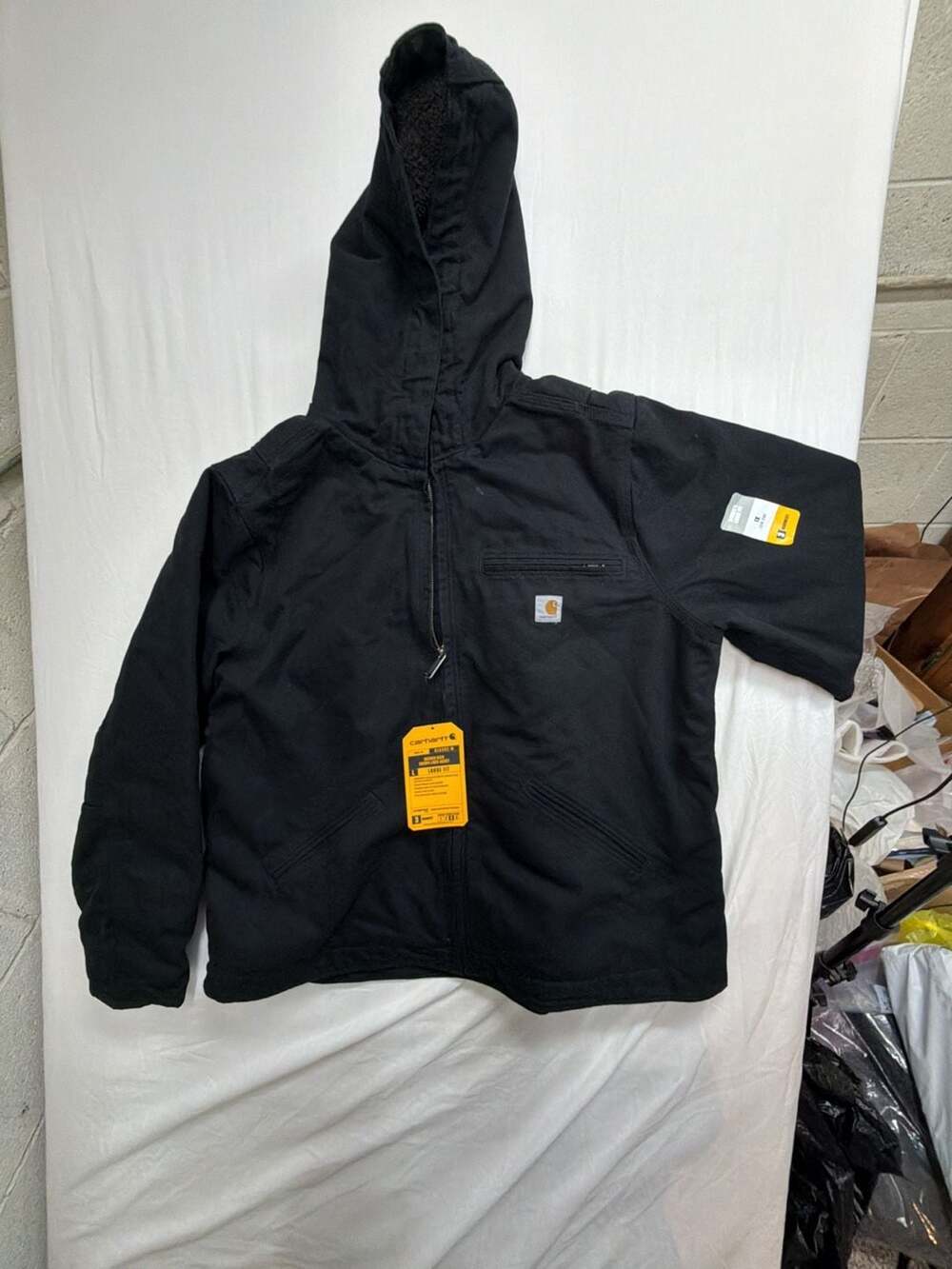 Carhartt Washed Duck Sherpa Lined Jacket Size 1X Black